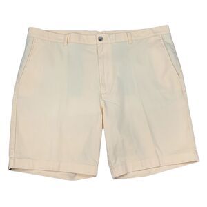 Roundtree & Yorke Short Men 42 Yellow Chino Flat Front Classic Fit Twill Stretch